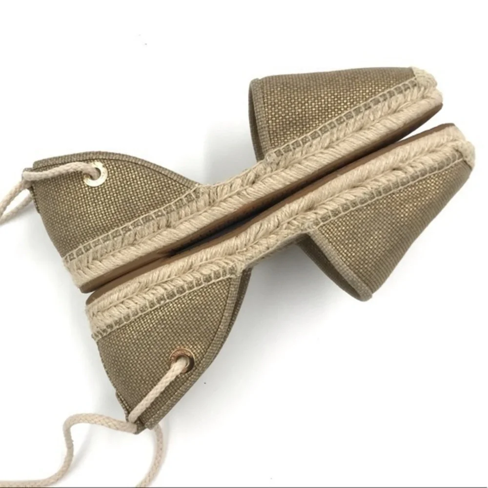 Michael Kors Tan Gold Margie Lace-Up Espadrille Sandals size 8